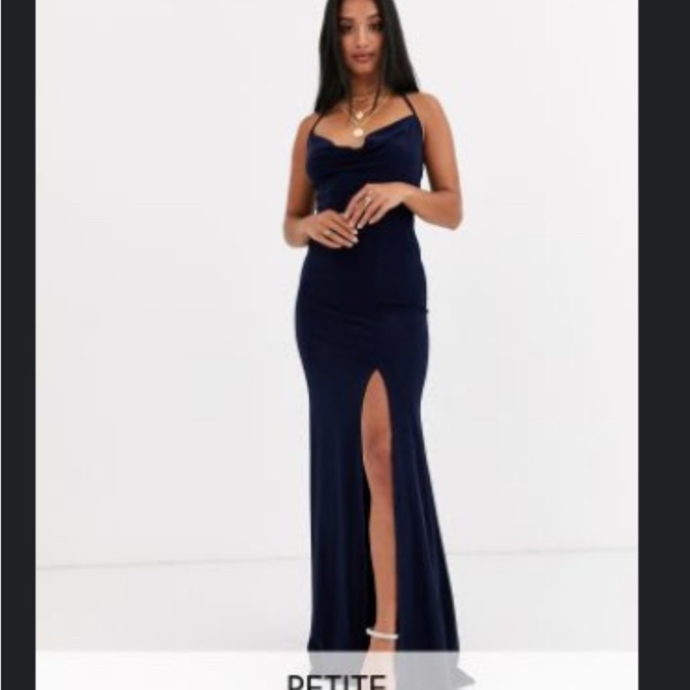 Missguided Blue Halter Dress